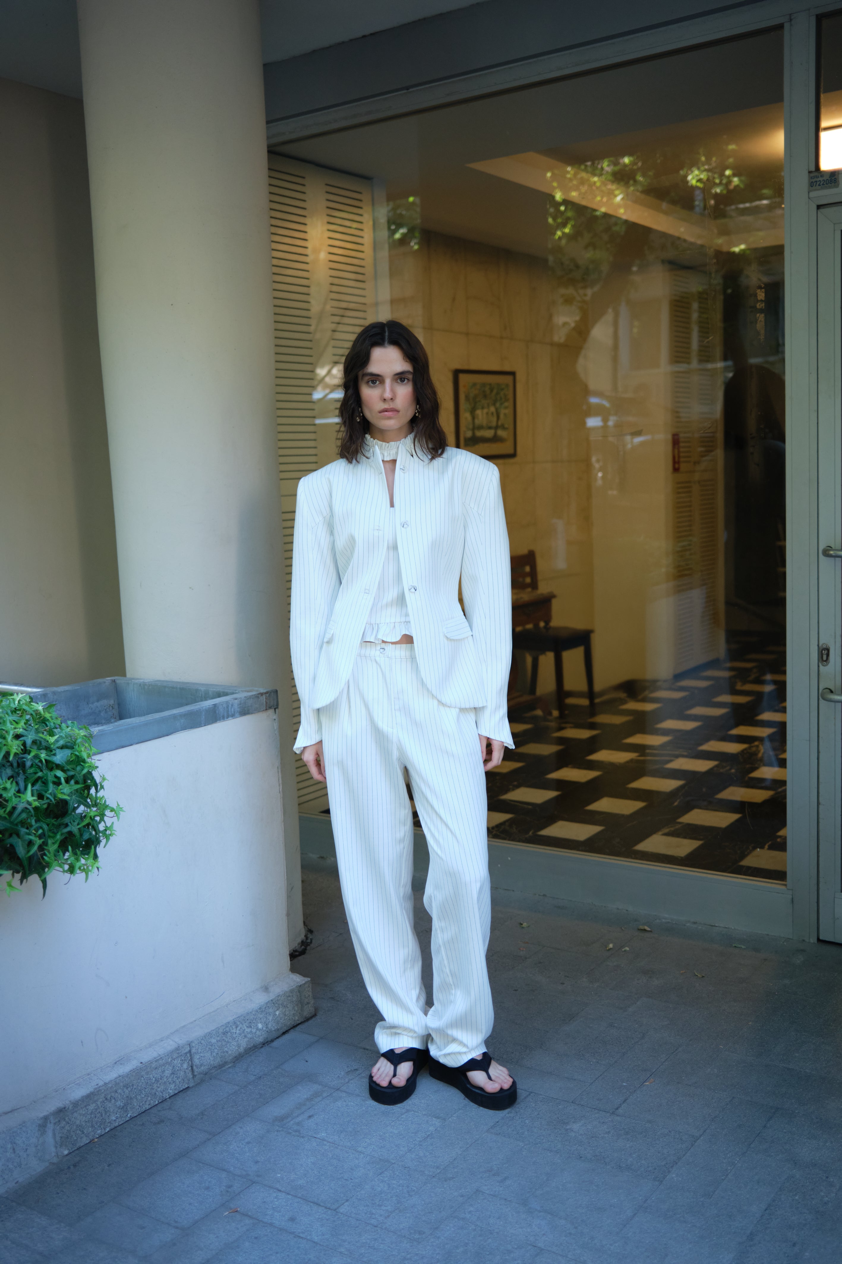 Lady Korse Beyaz Çizgili