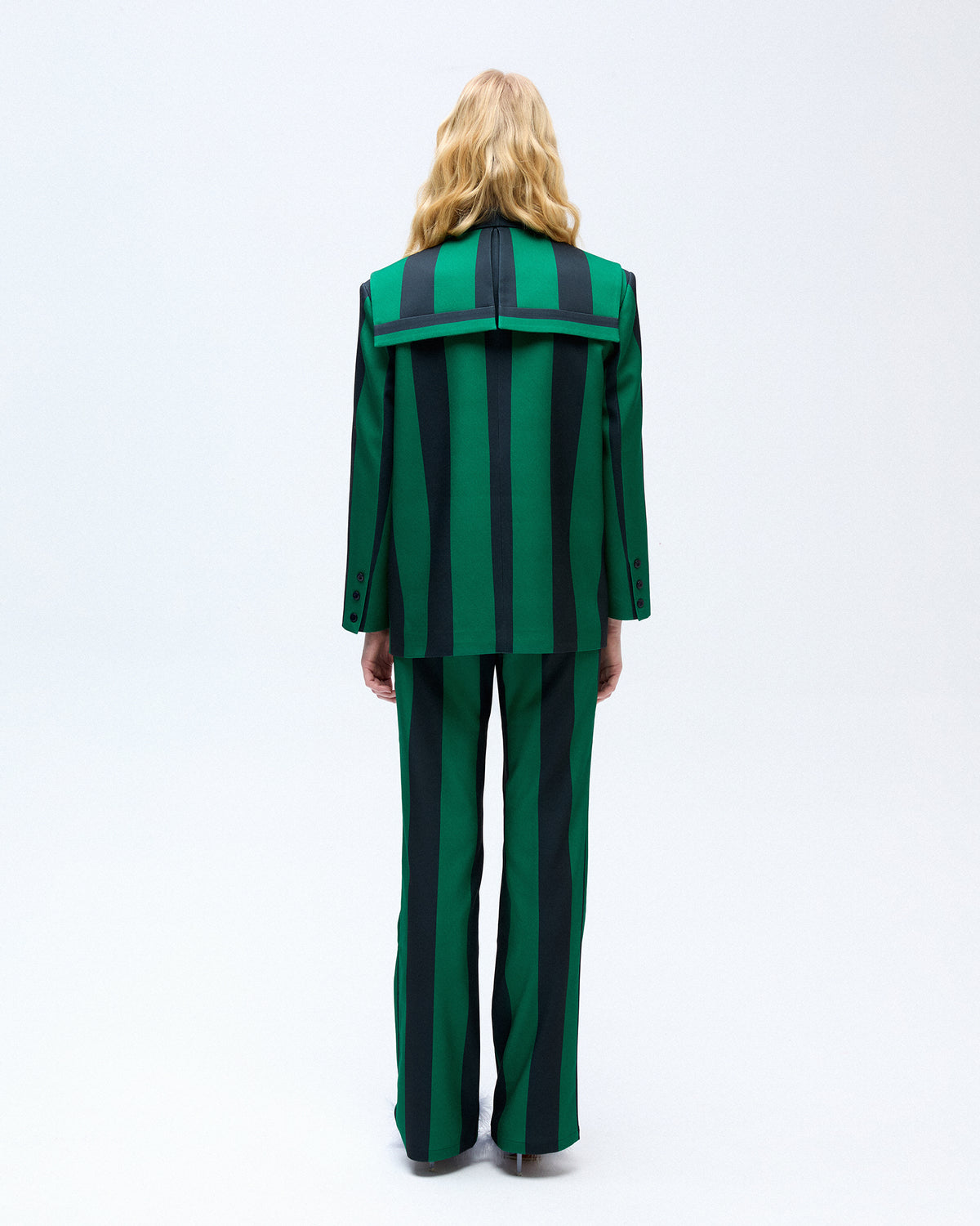 Green Striped Blazer