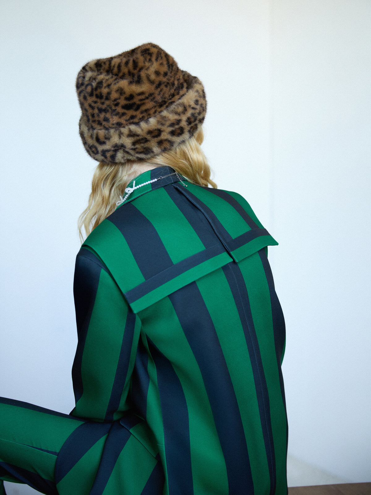 Green Striped Blazer