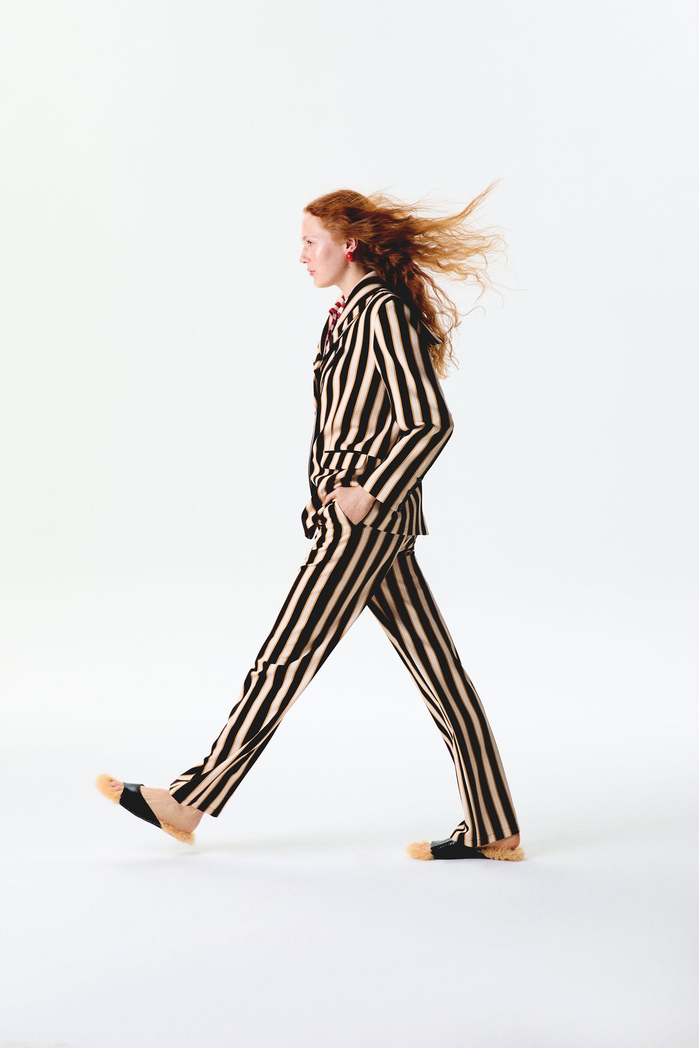 Brown Striped Pants