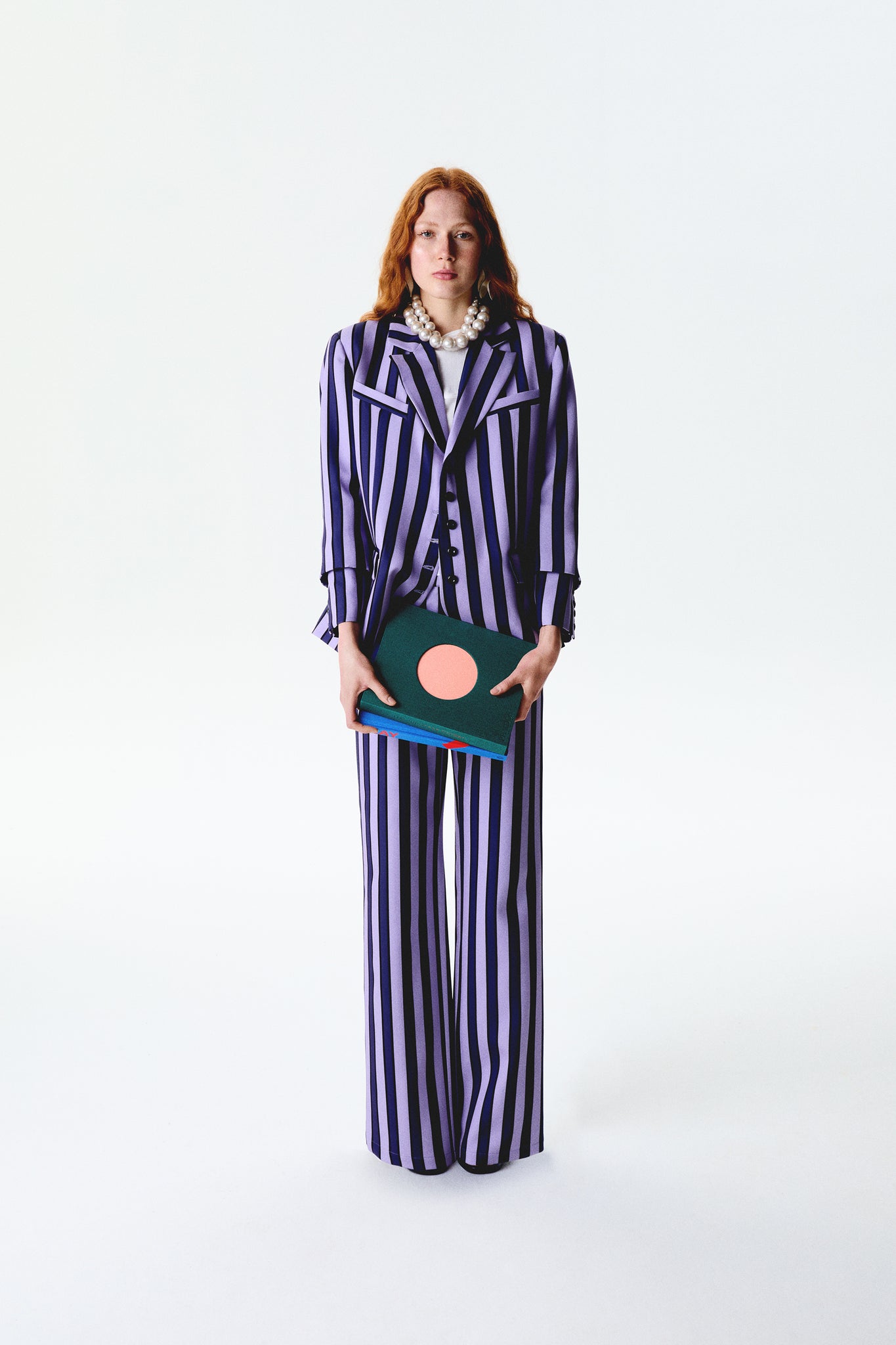 Purple Striped Pants