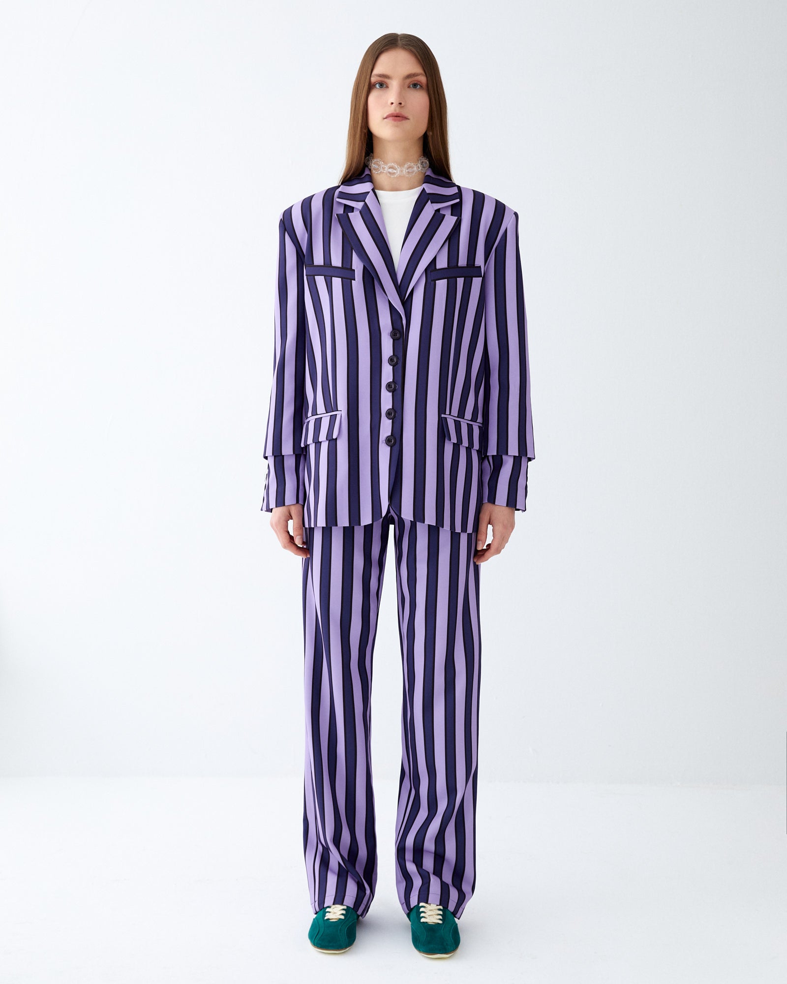 Purple Striped Pants