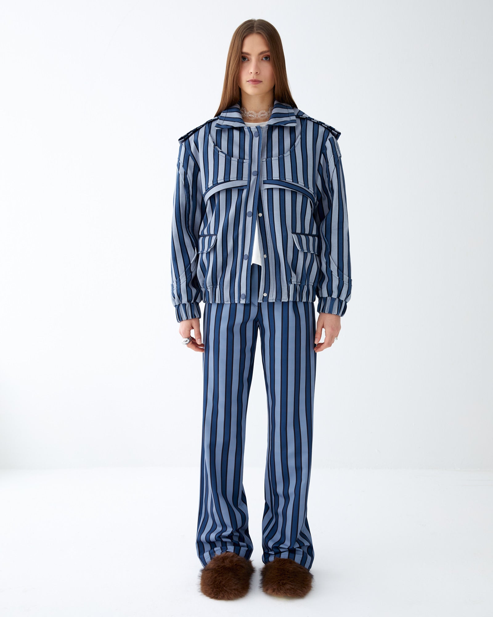 Blue Striped Pants
