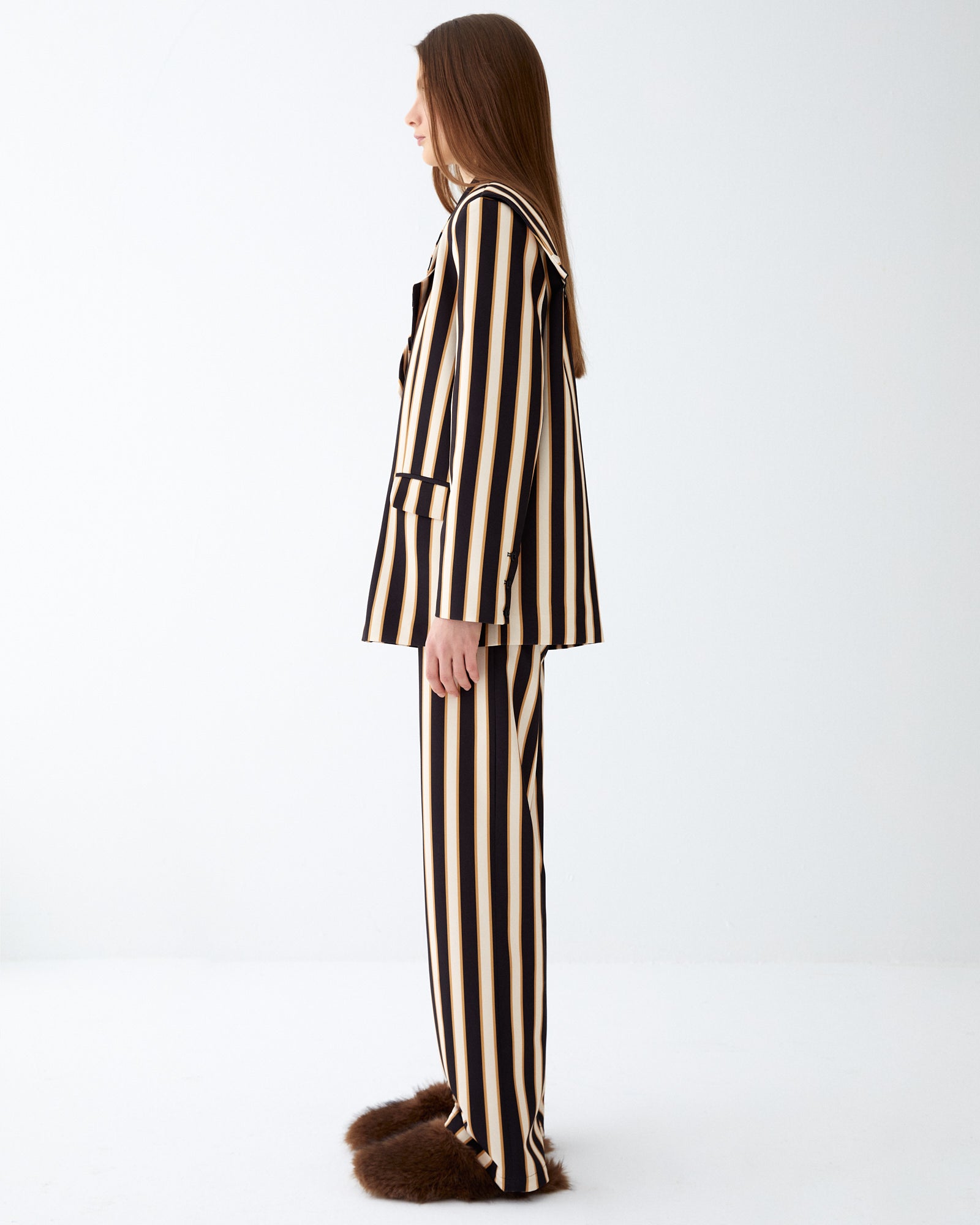 Brown Striped Blazer