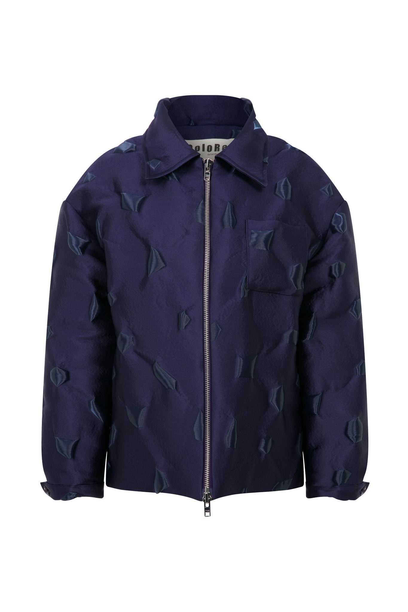 Purple Textured Puffer Jacket