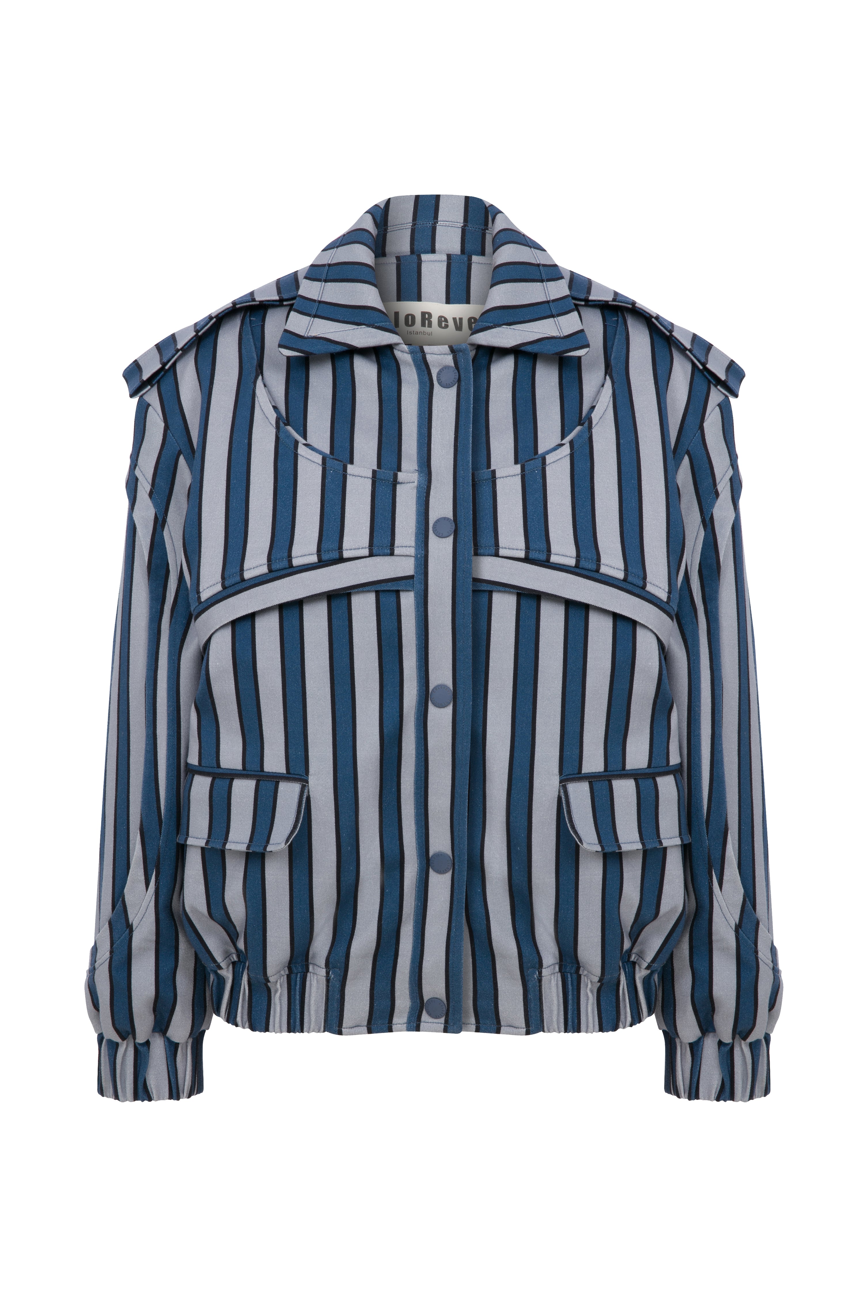 Striped Cave Biker Jacket