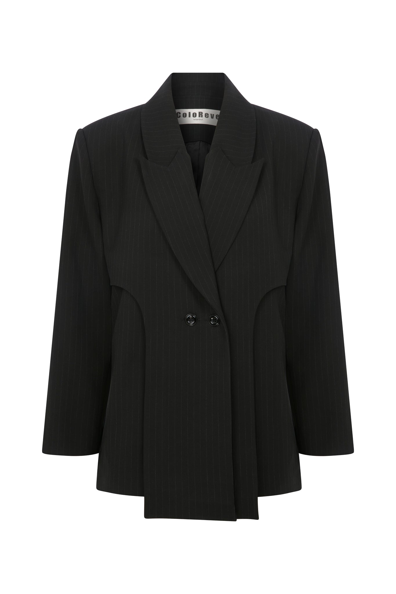 Black Striped Fou Blazer