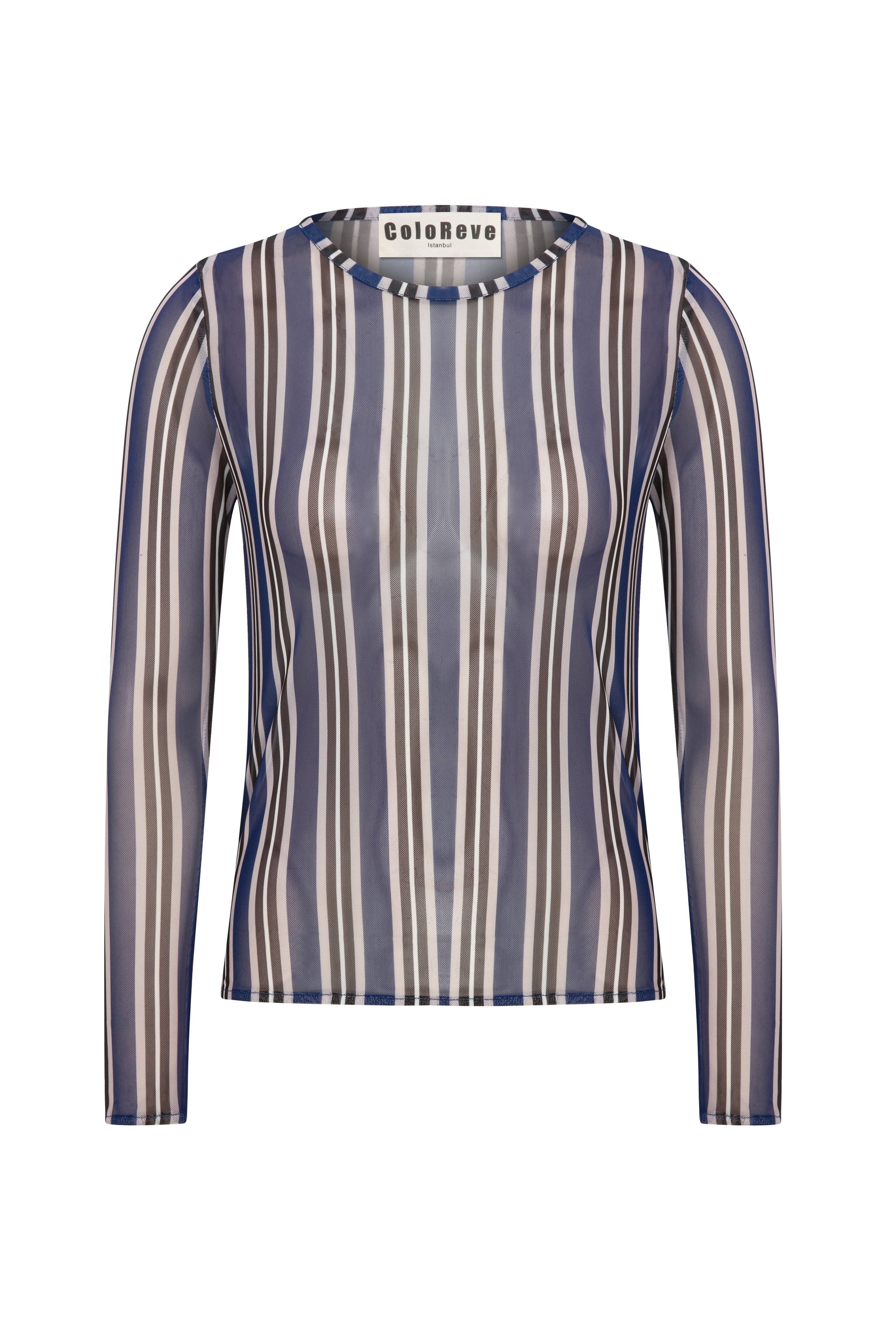 Printed Mesh Long Sleeve T-Shirt